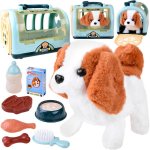 Catelus Beagle interactiv din plus pentru copii, cu accesorii de transport incluse, dimensiune 16 x 17 x 9 cm