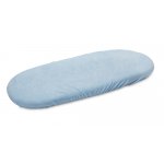 Cearceaf pentru saltea landou copii Sensillo Terry Blue 75x35 cm cu elastic roata,lavabil 40grade,material terry din bumbac