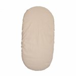 Cearsaf din bumbac cu elastic pentru carucior 90x50 cm Twins Crem