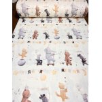 Cearsaf pentru pat copii Nichiduta Circus 120x60 cm din bumbac cu banda elastica roata