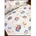 Cearsaf pentru pat copii Nichiduta Sleep in the clouds 120x60 cm din bumbac cu banda elastica roata