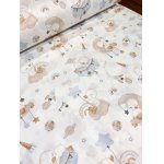 Cearsaf pentru pat copii Nichiduta Sleeping duck blue 120x60 cm din bumbac cu banda elastica roata