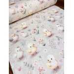 Cearsaf pentru pat copii Nichiduta Yellow chick 120x60 cm din bumbac cu banda elastica roata