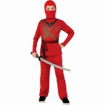 Costum de carnaval Ninja Rosu M 5-7 ani / 132 cm