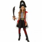 Costum de carnaval Pirat fetita S 3-4 ani / 104 cm