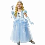 Costum de carnaval Printesa Bleu L 7-8 ani / 128 cm