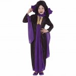 Costum de carnaval Vampirita gotica mov S 3-4 ani / 104 cm