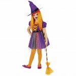 Costum de carnaval Vrajitoare superstar mov S 3-4 ani / 104 cm