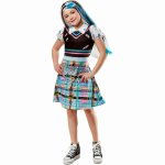 Costum de carnaval Monster High Frankie Stien M 9-10 ani / 140 cm