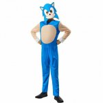 Costum de carnaval cu masca Sonic XS 5-6 ani / 116 cm
