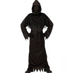 Costum de carnaval pentru copii model Grim Reaper, negru, varsta 5 - 7 ani, masura 128 cm