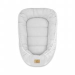 Cosulet pentru bebelusi Qmini Gray Baby Nest 55x75 cm, husa din muselina dubla