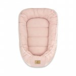 Cosulet pentru bebelusi Qmini Powder Pink Baby Nest 55x75 cm, husa din muselina dubla
