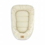 Cosulet pentru bebelusi Qmini Warm beige Baby Nest 55x75 cm, husa din muselina dubla