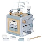 Cub educational din lemn pentru copii Jokomisiada wooden cube, tip Montessori, dimensiune 18 x 18 cm