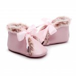 Ghetute roz sidefat imblanite cu fundita din satin 3-6 luni marime 18