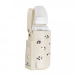 Incalzitor portabil pentru biberoane Cangaroo Caliente Beige cu baterie incorporata,afisaj LED,termostat,incarcare mufa tip C,material PU flexibil de inalta calitate