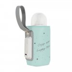 Incalzitor portabil pentru biberoane Cangaroo Thermo Mint,design compact,incarcare mufa tip C,material PU flexibil de inalta calitate