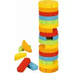 Joc din lemn Jenga turn rotund cu 51 de piese Goki