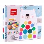 Joc creativ cu autocolante Apli Kids Ursulet