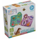 Joc educational pentru copii loto culori si animale KuKiKuk Efko 6 planse culori diferite, 24 jetoane