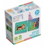 Joc educational pentru copii puzzle duo cu animale KuKiKuk Efko 12 perechi, 24 piese mari