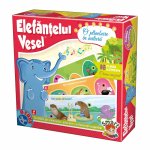 Joc educativ Elefantelul vesel, creion muzical si 16 planse ilustrate cu animale
