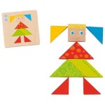 Joc din lemn Tangram pentru stimularea gandirii creative 3 ani+ Goki