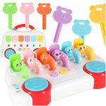 Jucarie educationala si interactiva pentru copii, model Autobuz muzical cu chei, forme si sunete, dimensiune 22 x 17 x 4 cm