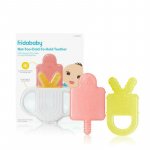 Jucarii dentitie FridaBaby, 4 in 1, calmeaza gingiile in timpul eruptiei dentare, 4 forme, fabricat din silicon non-toxic, BPA-free, Multicolor