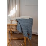 Paturica din lana merino pentru copii 85x85 cm La Millou Stoned Blue