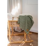 Paturica din lana merino pentru copii 85x85 cm La Millou Stoned Green