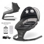 Leagan electric Siena Graphite 0-12 luni, 5 viteze de leganare, senzor inteligent de miscare, telecomanda, panou muzical