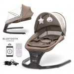 Leagan electric Siena Mocha 0-12 luni, 5 viteze de leganare, senzor inteligent de miscare, telecomanda, panou muzical