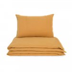 Lenjerie de pat cu 2 piese din muselina, Little Amy, Camel, 100x135 cm
