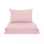 Lenjerie de pat cu 2 piese din muselina, Little Amy, Roz, 100x135 cm