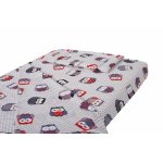 Lenjerie pentru patut 120x60 cm SomnArt Bufnite Mici din bumbac cu 3 piese