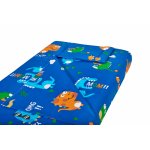 Lenjerie pentru patut 120x60 cm SomnArt Dinozauri din bumbac cu 3 piese