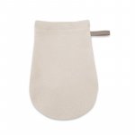 Manusa de baie Qmini Beige, 12x21 cm, tricot termo-terry din bambus
