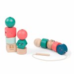 Margele mari de insirat BS Toys din lemn Junior Beads