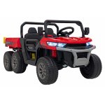 Camion electric pentru copii Farmer Truck Speed 900 Red, 4 motoare x 45W, baterie 12V/10AH, slow start, panou audio mp3, roti spuma eva, cu bena basculanta si lopata inclusa