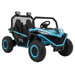 Masinuta electrica pentru copii Buggy Faster Blue, tractiune integrala 4x4, motor 2 x 150W, baterie 24V10Ah, telecomanda 2.4 GHz, 3 viteze, panou audio integrat, amortizoare