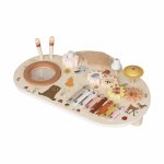 Masuta educationala muzicala din lemn pentru copii Space, cu activitati multiple, dimensiune 45 x 30 x 4.3 cm
