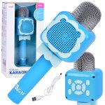 Microfon karaoke pentru copii Jokomisiada blue, wireless, cablu usb, dimensiune 23 x 7 x 7.5 cm