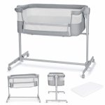 Patut co sleeper Kinderkraft neste up full light grey