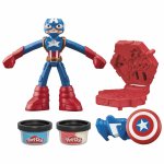 Figurina flexibila Play-Doh Marvel cu accesorii Captain America 10 cm