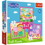 Puzzle Trefl 3 in 1 Peppa Pig si prietenii