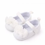 Pantofiori albi cu floricele din tulle aplicate 9-12 luni marime 20