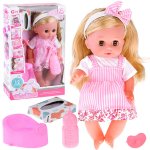 Papusica interactiva pentru copii Lala, cu par blond si accesorii de ingrijire incluse, inaltime 30 cm