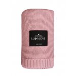 Paturica crosetata din bambus si bumbac Candy Pink 80x100 cm